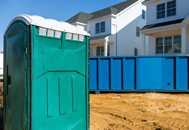 the ultimate convenience on a busy construction site - porta potties