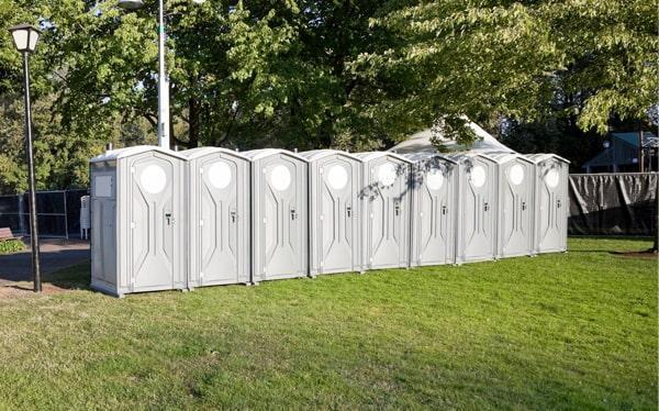 we offer delivery and pickup services for our special event porta potties, and our crew will work with you to ensure that they are delivered and picked up at a convenient time for your event